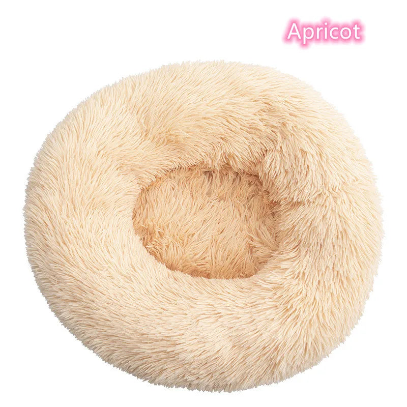 40-90cm 6 Sizes Round Pet Bed for Large Dog Bed Super Soft Cat Bed Plush Dog House for Medium Dog House Winter Warm Sleeping