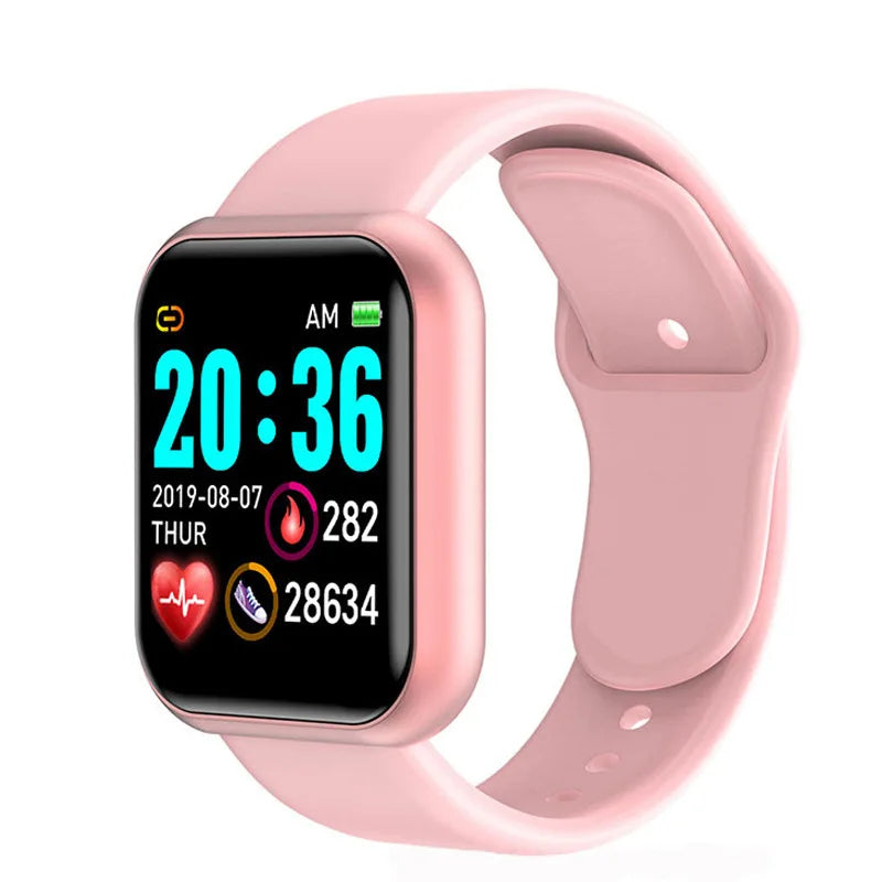 Y68 Smart Watch Men Women Heart Rate Oxygen Blood Pressure Monitoring Multi-Function Sleep Monitoring Smartwatch for Ios Android