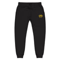 Embroidered Sunflower Fleece Sweatpants — Cozy White Joggers