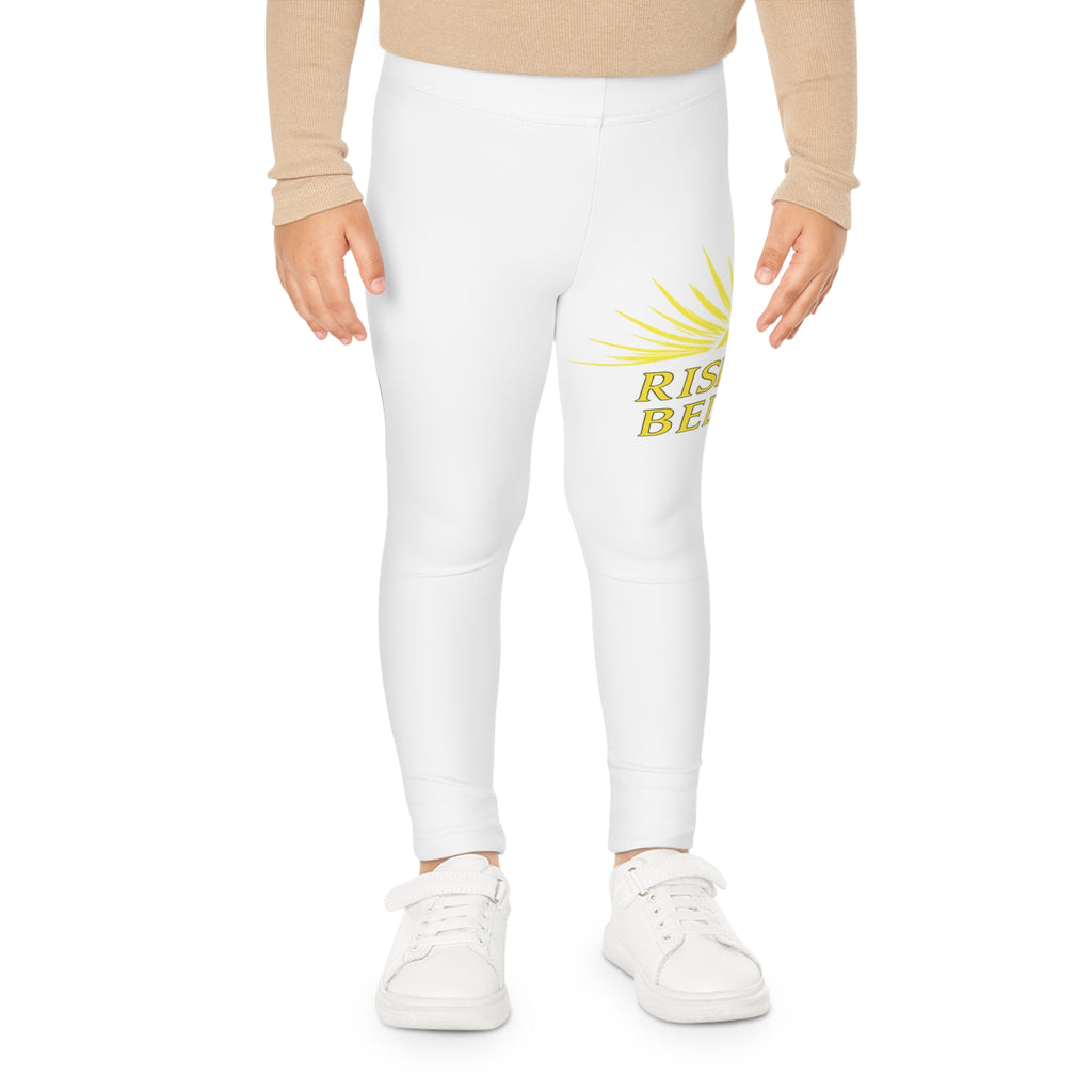 Kids Leggings — Yellow Sunrise "Rise and Believe" All-Over Print