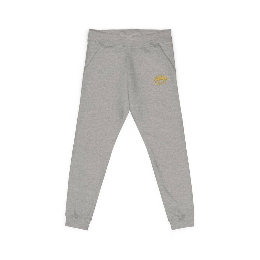 Embroidered Sunflower Fleece Sweatpants — Cozy White Joggers
