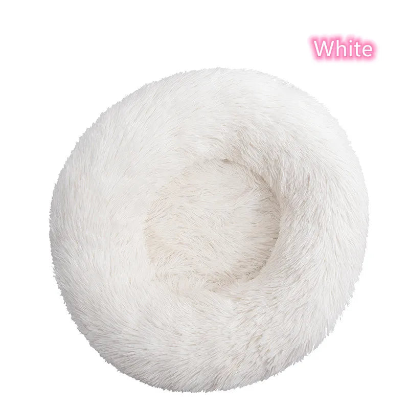 40-90cm 6 Sizes Round Pet Bed for Large Dog Bed Super Soft Cat Bed Plush Dog House for Medium Dog House Winter Warm Sleeping
