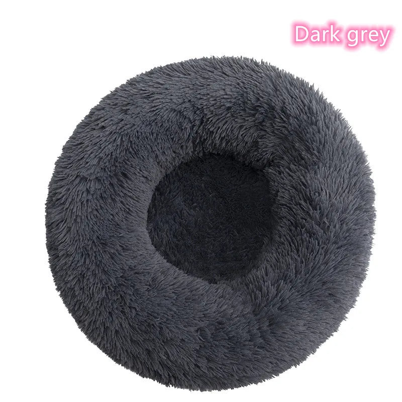 40-90cm 6 Sizes Round Pet Bed for Large Dog Bed Super Soft Cat Bed Plush Dog House for Medium Dog House Winter Warm Sleeping