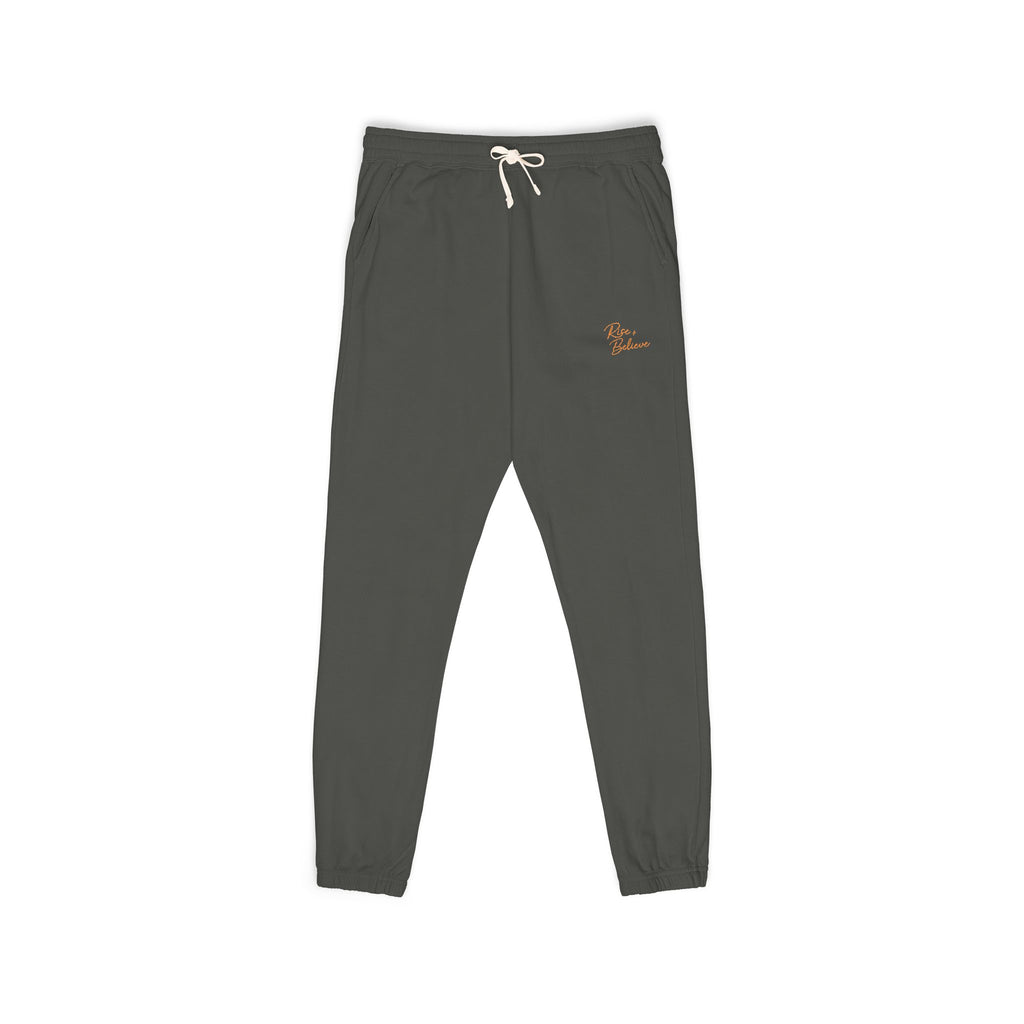 Ember Script Sweatpants — Garment-Dyed Fleece Cozy Joggers