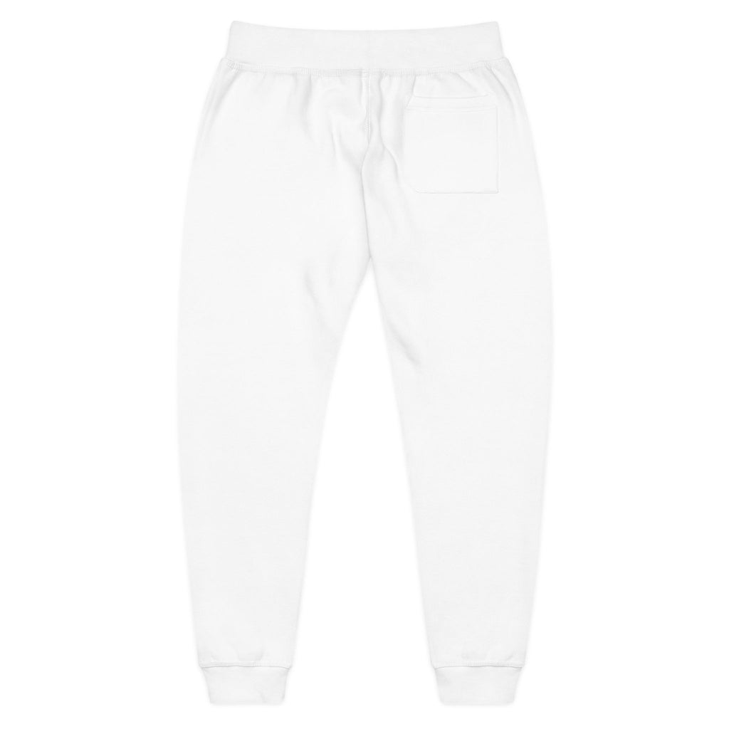 Embroidered Sunflower Fleece Sweatpants — Cozy White Joggers
