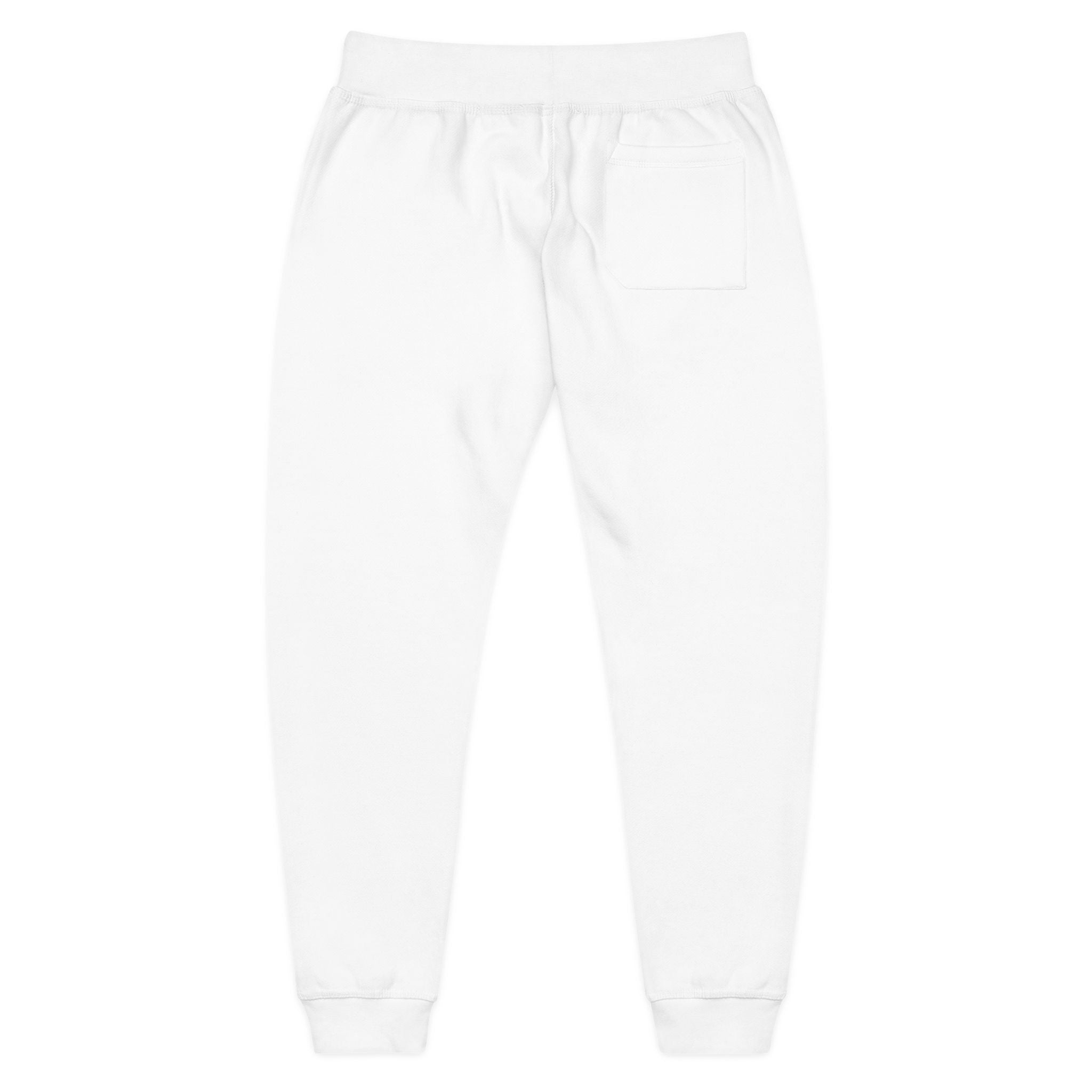 Embroidered Sunflower Fleece Sweatpants — Cozy White Joggers