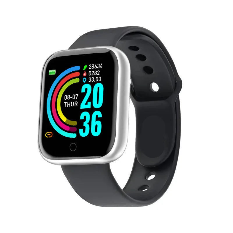 Y68 Smart Watch Men Women Heart Rate Oxygen Blood Pressure Monitoring Multi-Function Sleep Monitoring Smartwatch for Ios Android