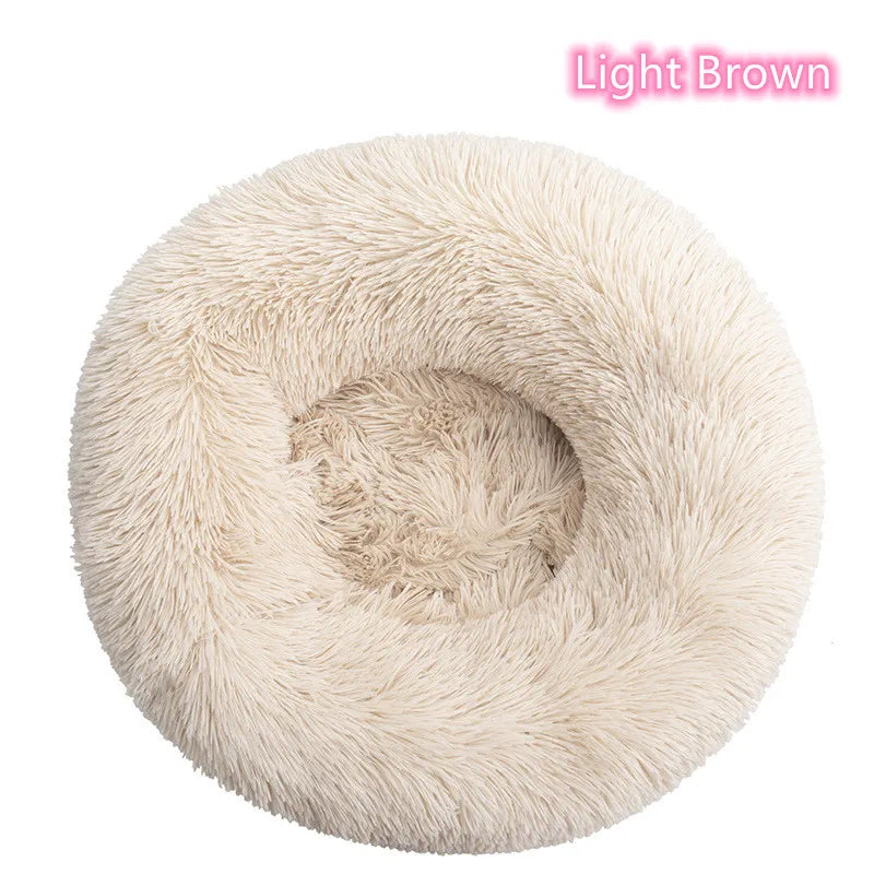 40-90cm 6 Sizes Round Pet Bed for Large Dog Bed Super Soft Cat Bed Plush Dog House for Medium Dog House Winter Warm Sleeping