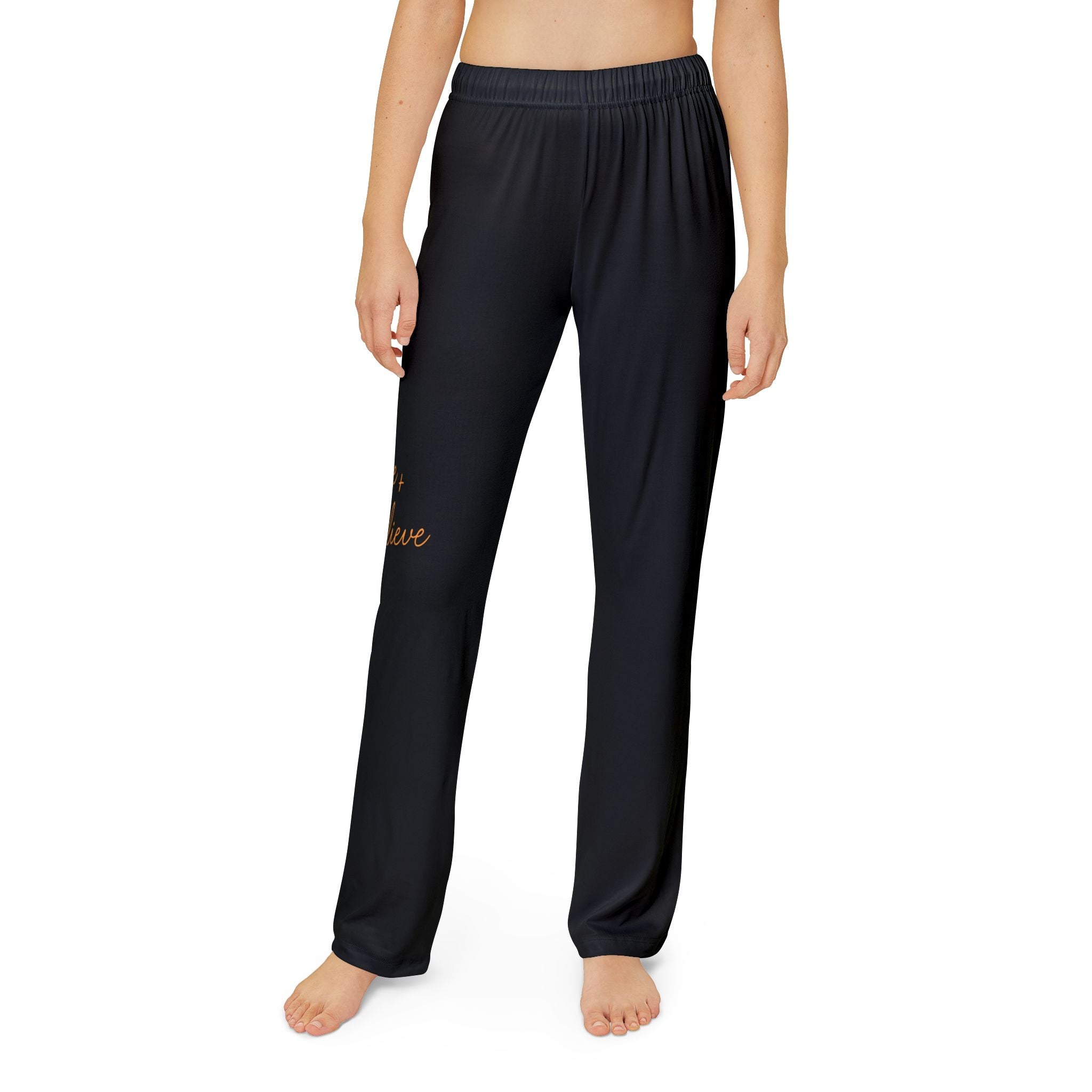 Kids Lounge Pants — 'Ride & Believe' Black Athletic Relaxed Joggers