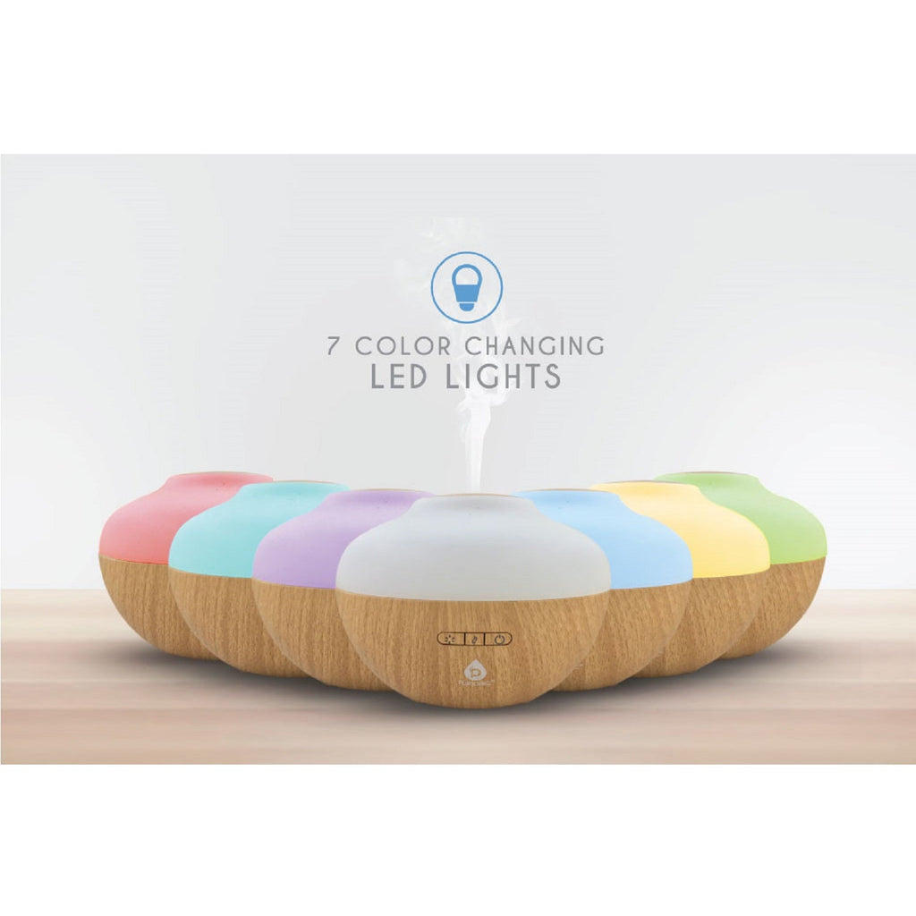 Pursonic Aromatherapy Diffuser & Essential Oil Set-Ultrasonic Top 3 Oils-300ml with 2 Mist Settings 7 Ambient Light Settings