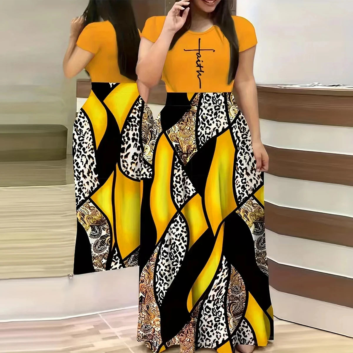 Faith Print Casual Dress