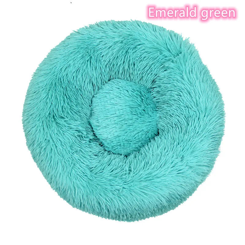 40-90cm 6 Sizes Round Pet Bed for Large Dog Bed Super Soft Cat Bed Plush Dog House for Medium Dog House Winter Warm Sleeping