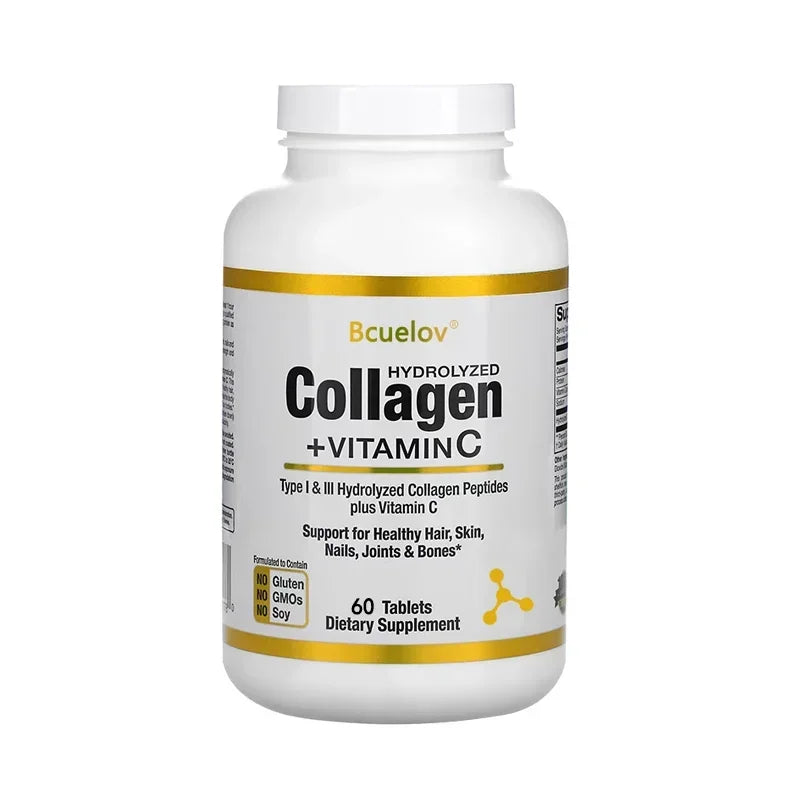 Hydrolyzed Collagen Capsules - Hair, Skin, and Nail Support Supplement, Promotes Joint and Bone Health, Types I and III Collagen
