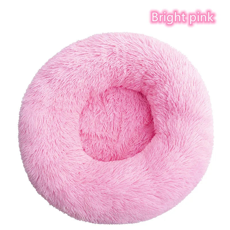 40-90cm 6 Sizes Round Pet Bed for Large Dog Bed Super Soft Cat Bed Plush Dog House for Medium Dog House Winter Warm Sleeping
