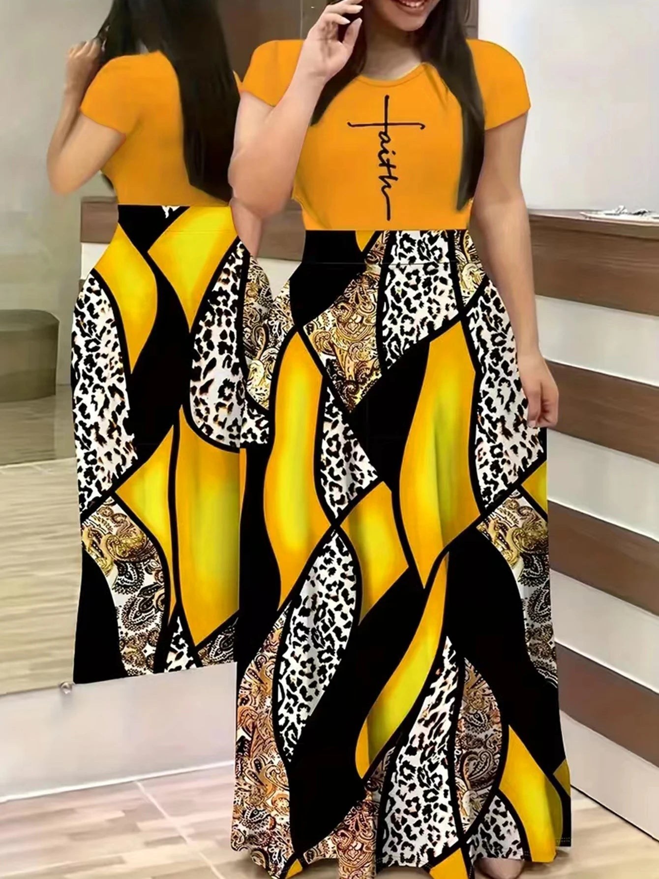 Faith Print Casual Dress